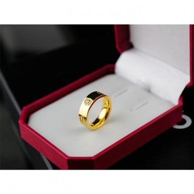 Cartier Fashion Rings for women, Gold Stainless Steel and white Crystal, Size 5~11
