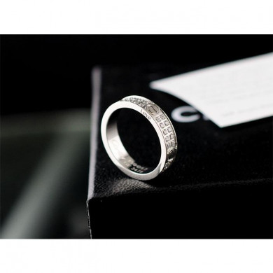 Cartier Fashion Rings for women, Silver Stainless Steel and two rows white Crystal, Size 5~9