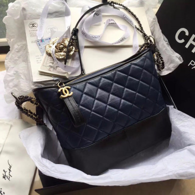 CHANEL'S ABIELLE HOBO BAG, CALFSKIN, A93824, 10.9 X 8.2 X 3.9 IN
