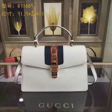 431665, GUCCI Sylvie leather top handle bag, handbags