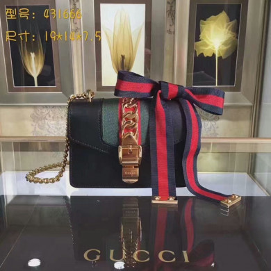 GUCCI Sylvie leather mini chain bag, handbags