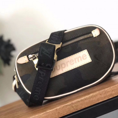 M44202, LOUIS VUITTON LV Belt Bag, Supreme, Camouflage Never
