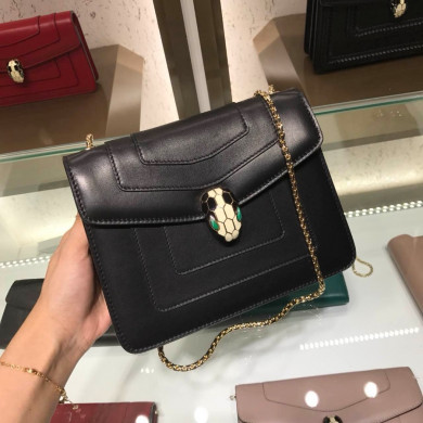 BVLGARI HANDBAG, FLAP COVER, SERPENTI FOREVER SHOULDER BAG CALF LEATHER, 34560