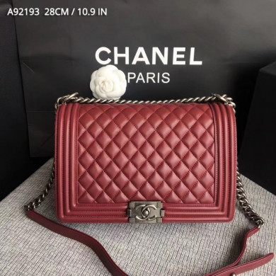 A92193, CHANEL LARGE BOY CHANEL HANDBAG, LAMBSKIN