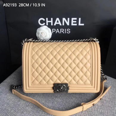 A92193, CHANEL LARGE BOY CHANEL HANDBAG, LAMBSKIN