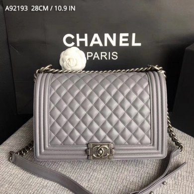 A92193, CHANEL LARGE BOY CHANEL HANDBAG, LAMBSKIN