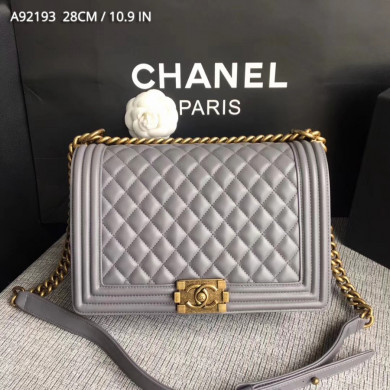 A92193, CHANEL LARGE BOY CHANEL HANDBAG, LAMBSKIN