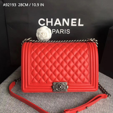 A92193, CHANEL LARGE BOY CHANEL HANDBAG, LAMBSKIN