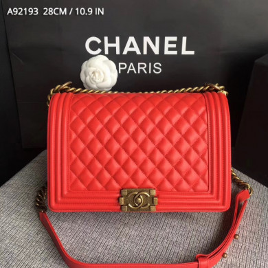 A92193, CHANEL LARGE BOY CHANEL HANDBAG, LAMBSKIN