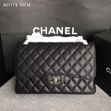 Chanel Handbag, Classic handbag, Grained Calfskin, A01113 30CM