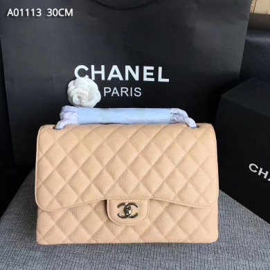 Chanel Handbag, Classic handbag, Grained Calfskin, A01113 30CM