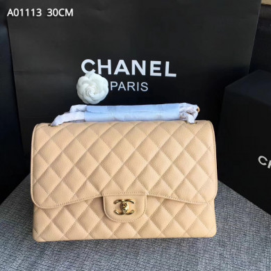 Chanel Handbag, Classic handbag, Grained Calfskin, A01113 30CM