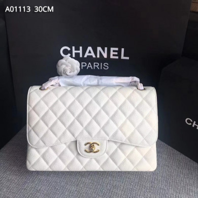 Chanel Handbag, Classic handbag, Grained Calfskin, A01113 30CM
