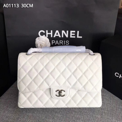 Chanel Handbag, Classic handbag, Grained Calfskin, A01113 30CM