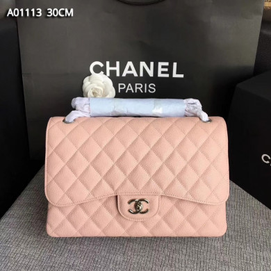 Chanel Handbag, Classic handbag, Grained Calfskin, A01113 30CM