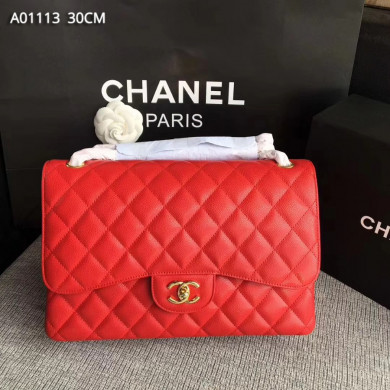Chanel Handbag, Classic handbag, Grained Calfskin, A01113 30CM