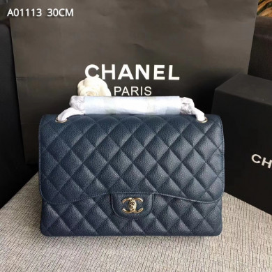 Chanel Handbag, Classic handbag, Grained Calfskin, A01113 30CM