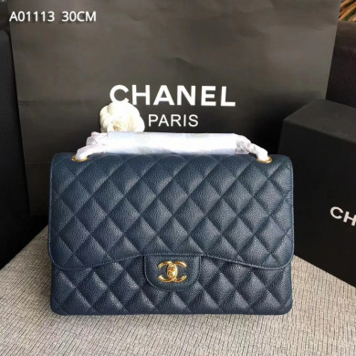 Chanel Handbag, Classic handbag, Grained Calfskin, A01113 30CM