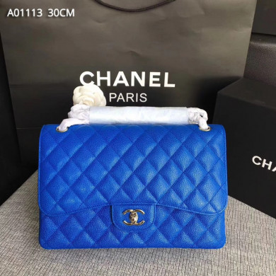 Chanel Handbag, Classic handbag, Grained Calfskin, A01113 30CM