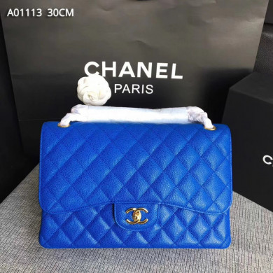 Chanel Handbag, Classic handbag, Grained Calfskin, A01113 30CM
