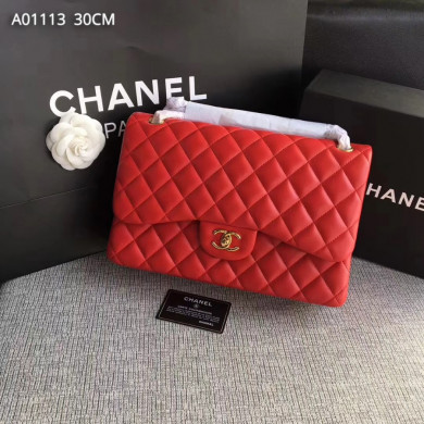 Chanel Handbag, Classic handbag, LAMBSKIN, A01113 30CM