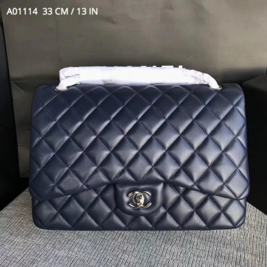 Chanel Handbag, Large Classic handbag, LAMBSKIN, A01114 33CM / 13 INCHES