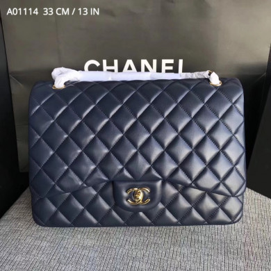 Chanel Handbag, Large Classic handbag, LAMBSKIN, A01114 33CM / 13 INCHES