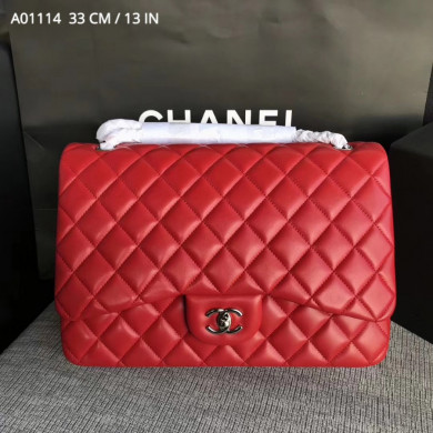 Chanel Handbag, Large Classic handbag, LAMBSKIN, A01114 33CM / 13 INCHES