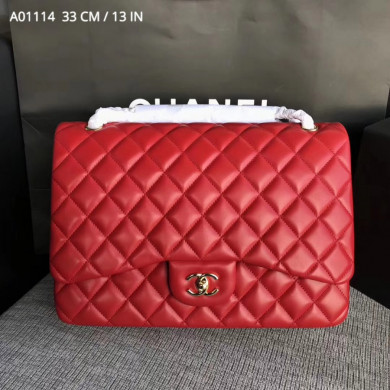 Chanel Handbag, Large Classic handbag, LAMBSKIN, A01114 33CM / 13 INCHES