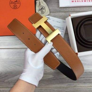 Hermes H belt buckle & Reversible leather, Original Quality 42MM
