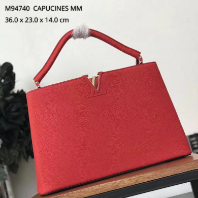 M94740, Louis Vuitton LV, Capucines MM Taurillon - Handbags