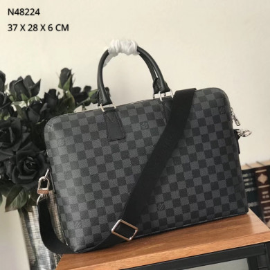 N48224, LOUIS VUITTON LV, PORTE-DOCUMENTS JOUR Damier Graphite Business Bags
