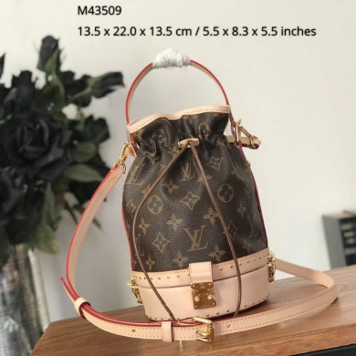 M43509, LOUIS VUITTON LV, PETIT NOE MONOGRAM HANDBAGS