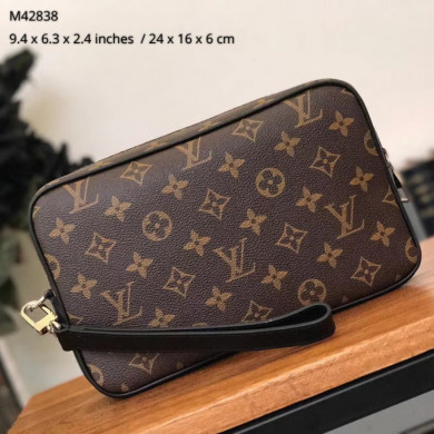 Louis Vuitton LV, KASAI CLUTCH, M42838, Monogram Macassar Canvas