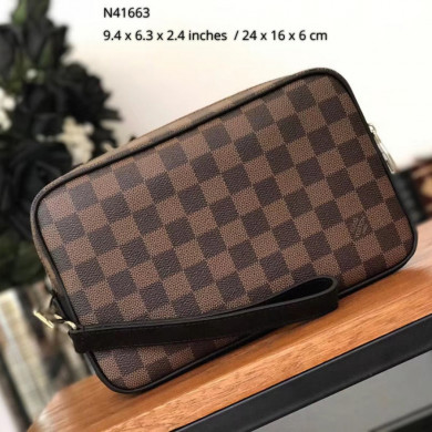 Louis Vuitton LV, KASAI CLUTCH, N41663, Damier Ebene Canvas