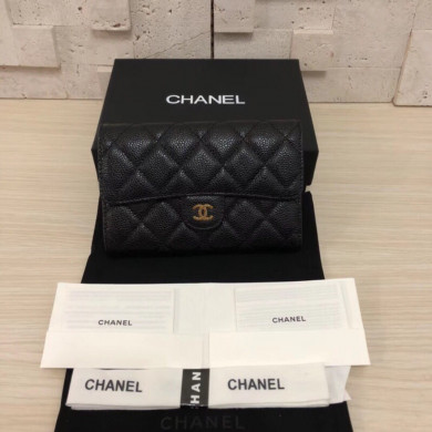Classic Small Flap Wallet, CHANEL, CAVIAR, A84341