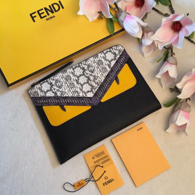 FLAT CLUTCH, FENDI LEATHER POUCH