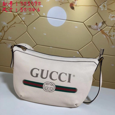523592, Gucci Print half-moon hobo bag, Men's Messengers Bags