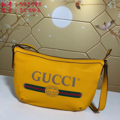 523592, Gucci Print half-moon hobo bag, Men's Messengers Bags