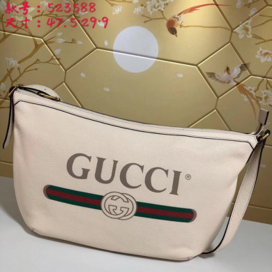 523588, Gucci Print half-moon hobo bag, Men's Messengers Bags