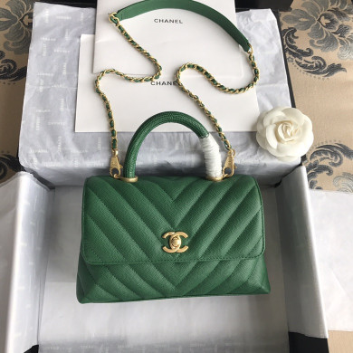 A92990, Small Flap Bag with Top Handle, CHANEL Handbags, Caviar, Grained Calfskin, Lizard & Gold-Tone Metal