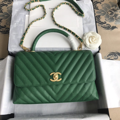 A92991, Flap Bag with Top Handle, CHANEL Handbags, Caviar, Grained Calfskin, Lizard & Gold-Tone Metal