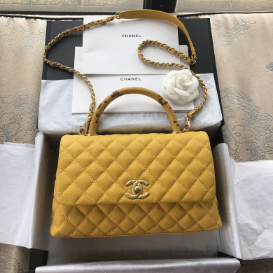 A92991, Flap Bag with Top Handle, CHANEL Handbags, Caviar, Grained Calfskin, Lizard & Gold-Tone Metal