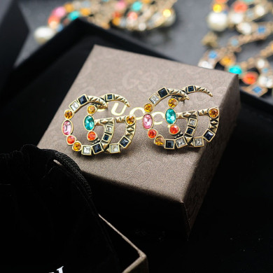 Crystal Double G earrings, Earrings, GUCCI JEWELRY, size 3.5 x 2.5 cm