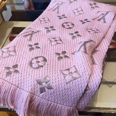 LOGOMANIA SHINE(GOLD COLOR) SCARF, LOUIS VUITTON LV SCARF, 68.9 x 11.8 inches, 94% wool, 6% silk