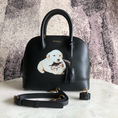 Puppy And Kitten Ville Top Handle S, Balenciaga Handbags Soft calfskin puppy and kitten printed small bag