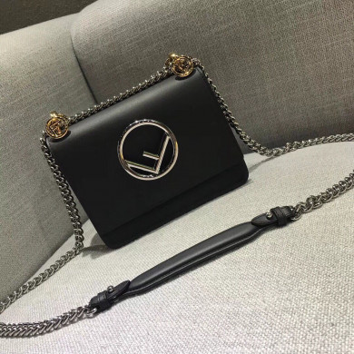 KAN I F SMALL, Black leather bag, Fendi Shoulder Bag