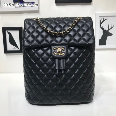 Chanel Backpack, Lambskin, Gold-Tone Metal