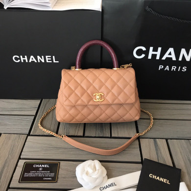 A92990, Small Flap Bag with Top Handle, CHANEL Handbags, Caviar, Grained Calfskin