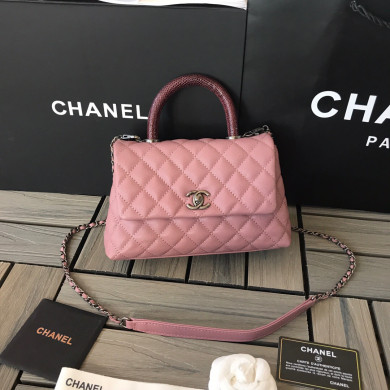 A92990, Small Flap Bag with Top Handle, CHANEL Handbags, Caviar, Grained Calfskin